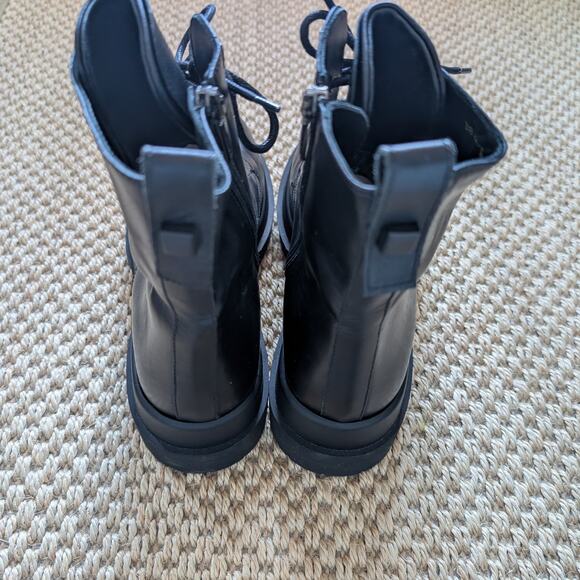 LA CANADIENNE Brendan Combat Boots Lug Sole Waterproof Black Leather 38 US 7.5 - Picture 7 of 13